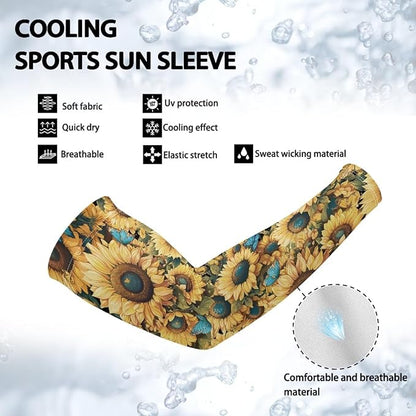 Binienty Unisex Arm Sleeves for Driving, Golf, Cycling, Sports, UV Protector Cooling Arm Sleeves Cover