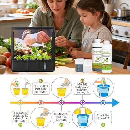 250ml Hydroponic Plant Food Nutrients, Indoor Herb Hydroponics Growing System General Plant Food A and B Fit for Vegetables, Fruits, Flowers。