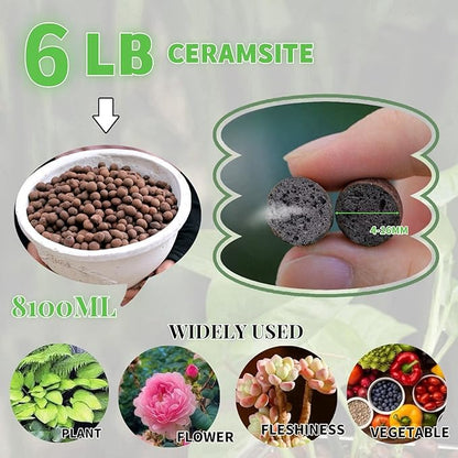 6LB Organic Expanded Clay Pebbles, Natural 4-16mm Clay Pebbles for Plants, for Potting Plants, Growing Bulbs Indoors,and Hydroponics,Light-Weight and Absorbent The Pebbles…