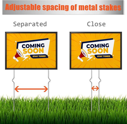 Yard Sign Stakes - 56 Pack Heavy Duty Metal Wire Stakes for Garden Lawn Signs 13'' Alternative to H Frame Stakes for Corrugated Plastic Yard Signs Holder