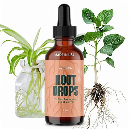 Root Drops - Liquid Rooting Vitamins | Fast Propagation, Stronger Roots, Less Shock | Works in Water, Soil, Leca, Moss | for All Indoor Houseplants Like Pothos, Monstera, Philodendron (4 oz)