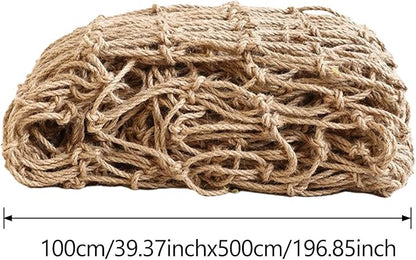 Plant Support Netting Jute Twine Trellis Outdoor Grow Party Indoor/Outdoor Ceiling Decor 3mm Mesh for Climb Plant Vegetables Vine Veggie, 1Mx5M