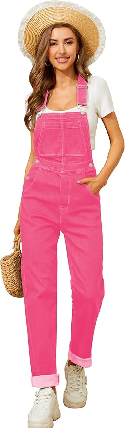 Bib Overalls for Women Fashion Jean Jumpsuit Adjustable Strap Coveralls