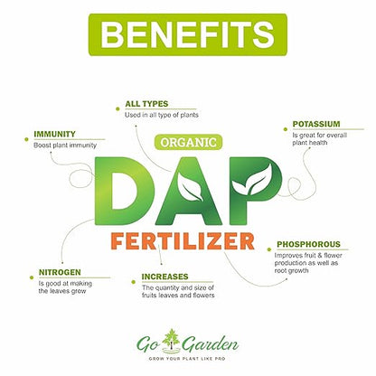 Go Garden DAP Fertilizer – 100% Water-Soluble Plant Food for Indoor & Outdoor Plants – Boosts Growth, Flowering & Fruiting – Easy to Use Granules (400g)