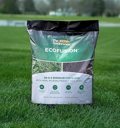 The Andersons Professional Ecofusion™ Plus 20-0-5 Biosolid Fertilizer with Humic Acid, Iron and Micronutrients 18 lb. Bag - Covers up to 5,000 sqft.