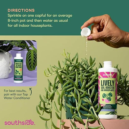 Southside Plants Lively Soil Conditioner for Houseplants – Repot Less, Revive Tired Potting Soil, Improve Drainage & Nutrient Uptake – Beneficial Bacillus Indoor Plant Booster