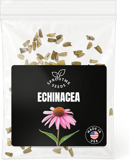 Echinacea Purpurea Seeds for Planting – 200+ Purple Coneflower Seeds, Perennial Flower, Non-GMO Heirloom, High Germination, Pollinator Garden Plant