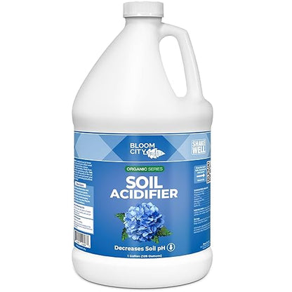 Bloom City's Organic Soil Acidifier - The Best Soil Acidifier Blueberry and Hydrangea Acidic Fertilizer for Optimal Plant Health, Gallon (128 oz)