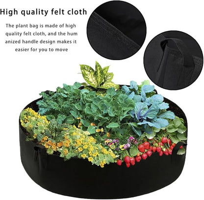 Fabric Raised Planting Bed,100 Gallon Garden Grow Bags Herb Flower Vegetable Plants Bed Round Planter,Dia50 x 12"