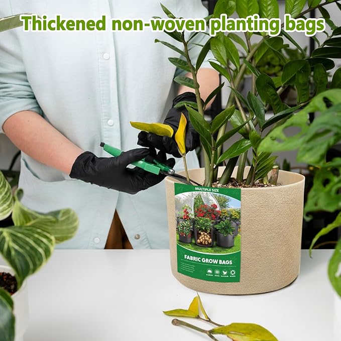 Bestio Plant Grow Bags,1 Gallon 8 Packs Grow Bags,300G Non-Woven Fabric for Vegetables Fruits Flowers Backyard Outdoor Uses
