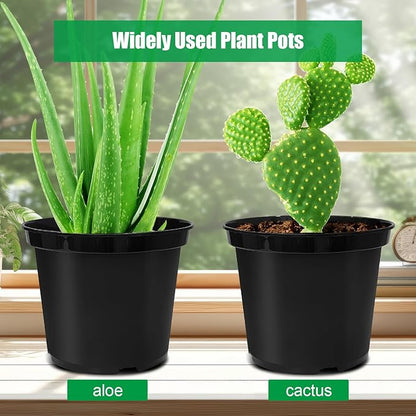 3 Gallon Plastic Nursery Pots 30 Pack, 10 Inch Round Plant Pots with Drainage Holes, Planting Pot for Outdoor Indoor Plants, Black