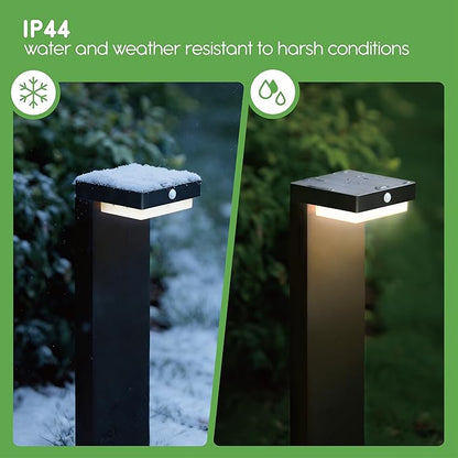 Solar Pathway Lights - Walkway Solar Lights for Outside - PIR Sensor & Two Lighting Modes - Rechargeable Battery Lasts Up To 55 Hours - 3000K - IP44 Weather Resistant - 2 Pack - 20.5" Height