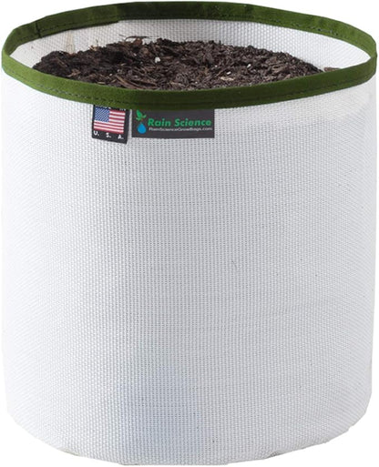 Grow Bag 2 Gallon, Planting Pots - Colorful Plant Grow Bags Pots Gardening Vegetable - Air Pruning Mesh Fabric Plant Container - (White/ODGreen)