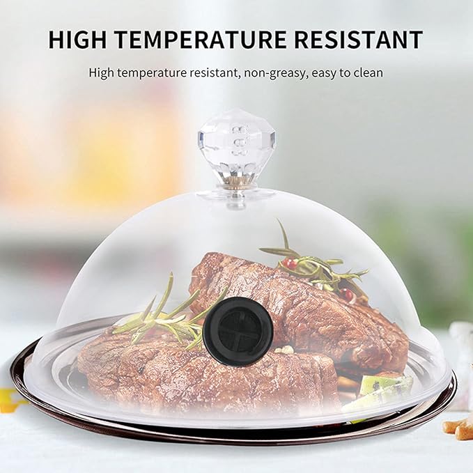 Smoke Infuser Cover, Smoke Infuser Hood, Home Smoking Dome Cover Kitchen Cooking Smoke Acrylic Hood Smoke Infuser Cloche Lid for Smoker Sprayer Plates Bowls