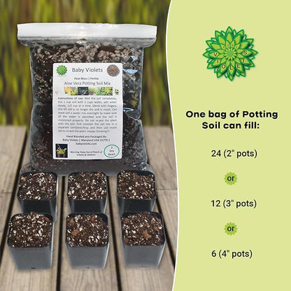 Aloe Vera Plant Potting Soil Mix Peat Moss & Perlite (½ Gallon / 2 quarts).