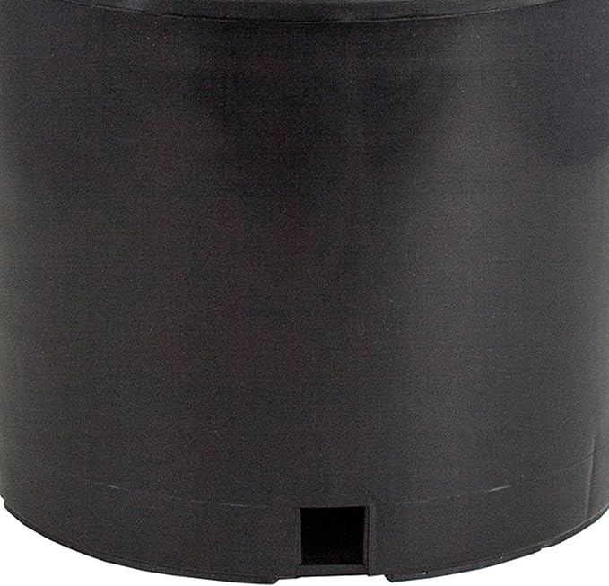 HGPK5PHD Round Circle 5 Gallon Wide Rim Durable Injection Molded Plastic Garden Plant Nursery Pot for Indoor or Outdoor (Set of 10)