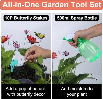 Vertical Planter 3 Tier Stackable Planters Garden Planters Strawberry Herb Flower and Vegetable Planter Indoor Outdoor Gardening Pots with Removable Wheels and Tools