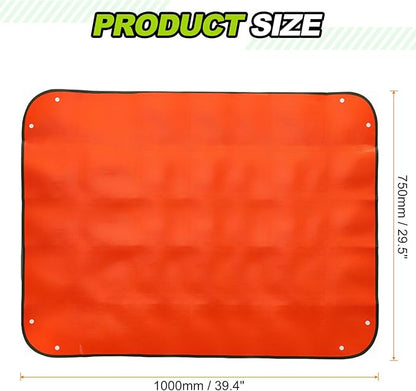 HARFINGTON Repotting Mat 29.5" x 39.4" PE Cloth Waterproof Plant Repotting Mat Foldable Portable Gardening Potting Tray with Plastic Buckle for Indoor Plant Change Soil Watering, Yellow