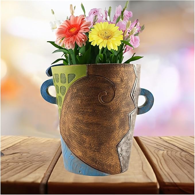 Picasso Brutalist Abstract Beauty Face Flower Pot, Head Planter for Indoor Plants, Funny Abstract Planters