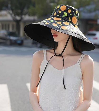 Wide Brim Women Sun Hat Summer Beach Bucket Fishing Hats Metal Wired Edge Packable UV Protection for Hiking Garden Travel