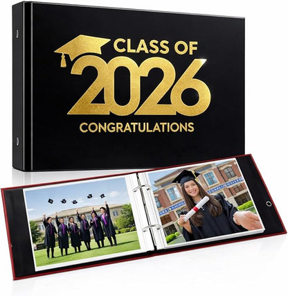 Spiareal Class of 2026 Card Organizer Set Greeting Card Holder 6 x 8 Inches 100 Pages Stamping Binder Album Display Organization Storage for Memory Greetings Photo Gift