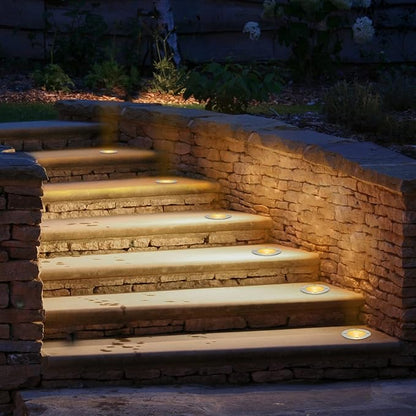 Low Voltage In-ground Light LED Well Lights Color Change Landscape Lighting 3W 12V Outdoor Landscape Light RGB Waterproof IP67 Pathway Driveway Fence Garden Lights (Multi-Colored)