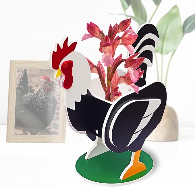 Rooster Planter, Cute Animal Shape Flower Planters, Plant Pots for Indoor/Outdoor Garden Decor, Unique Gifts/Souvenirs for Pet Lovers