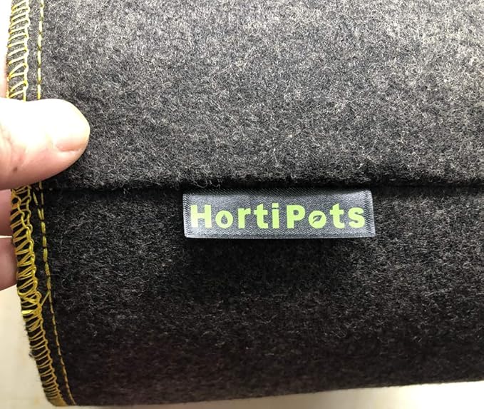 HORTIPOTS Fabric Pots 1 Gallon Non So Floppy Air Pruning Cloth Grow Bags Black Gray (Pack of 6)