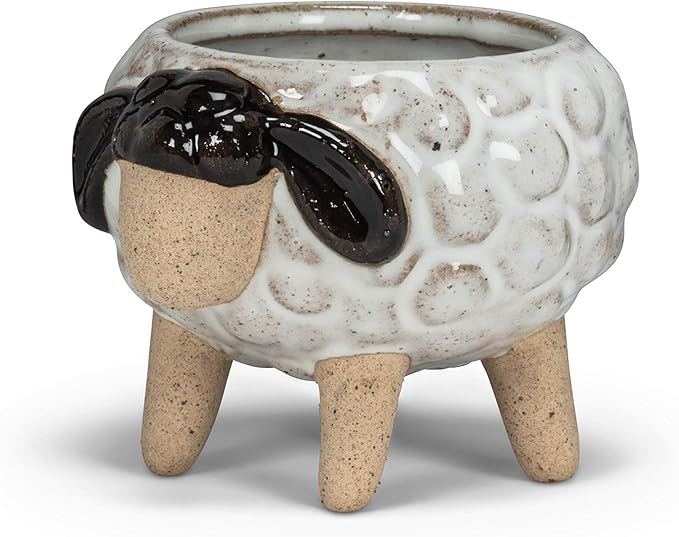 Abbott Collection Stoneware Sheep on Legs Planter - Small (2.5" H)
