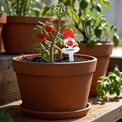24Pcs Gnome Vegetable Plant Markers 24 Styles Funny Acrylic Garden Potted Plant Labels Sign Waterproof Plant Name Stake Tags for Nursery Indoor Outdoor Garden Decoration