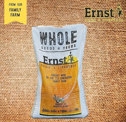Ernst Grain & Livestock Black Oil Sunflower Seeds - Birdseed for Outside Feeders Wild Bird Food - Ideal Bird Seed for Cardinals, Woodpeckers and More - Non-GMO, 25lb