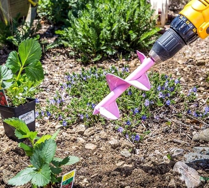 Power Planter 307PNK 3 x 7 in. Bulb Planting Auger & Bedding Plant Tool Pink