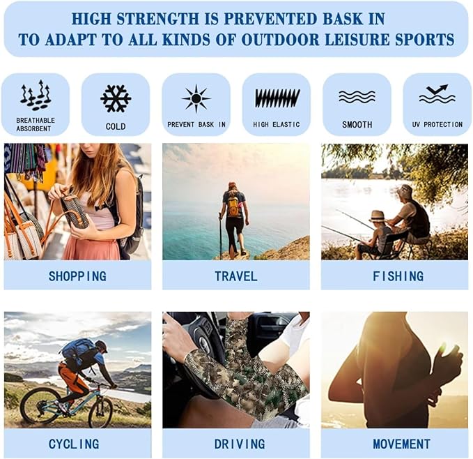 Binienty Unisex Arm Sleeves for Driving, Golf, Cycling, Sports, UV Protector Cooling Arm Sleeves Cover