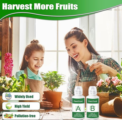 200ML Plant Food Hydroponic Nutrients Compatible with Hydroponics Growing System, Indoor Plant Food A and B All-Purpose Concentrated Indoor Fertilizer for Plants Germination, Lettuce, Mint, Herb