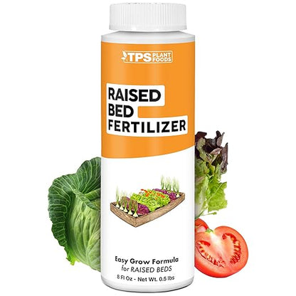 Raised Bed Fertilizer for Vegetables, Herbs, and Flowers, Balanced Nutrients for Container and Box Gardens, Liquid Fertilizer by TPS Plant Foods, 8oz (250ml)