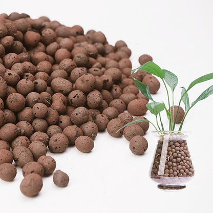 15 lbs LECA Clay Pebbles for Plants, 4-16mm LECA Balls for Indoor Plants Drainage, Hydroponics, Aquaponics, Natural Clay Balls for Soil Root Development, Orchid Potting Mix