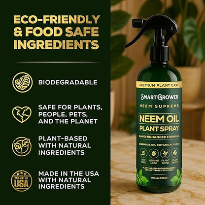 Neem Oil Spray for Plants Botanical Blend – Plant Wash with Natural Essential Oils, Simple Ready-to-Use Plant Spray for Gardens, Houseplants, Indoor & Outdoor Plants – 8 oz