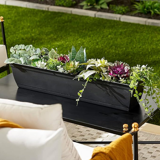 The HC Companies 30" Eclipse Plastic Window Box 7.76"x29.98"x6.57" in Black Color