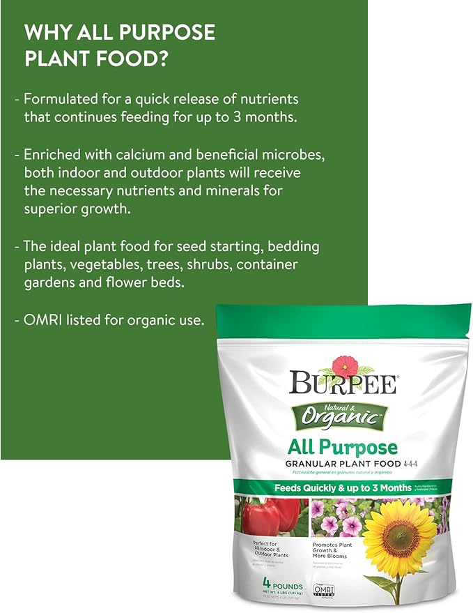 Burpee 4-Lb Organic Plant Food for Growing Strong Plants & 3-Lb Bone Meal Fertilizer for Root Development | Vegetable Garden, Flower Garden & Seed Starting