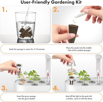 LYKOCLEAN Flower Fruit Seed Pods for AeroGarden, Ahopegarden, iDOO Hydroponics Growing System Indoor, 350 Seeds Including Dwarf Sunflower Bambino, French Marigold, Red Tomato, Red Strawberry (12-Pods)