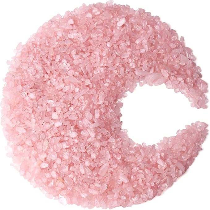 ZHIYUXI Rose Quartz Crystal Chips Fish Tank Gravel Vase Filler Stones Crushed Crystals Gemstone Polished Healing Crystals Natural Quartz Stone 0.44lbs