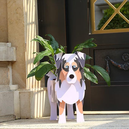 Australian Shepherd Gifts,Australian Shepherd Dog Planter Outdoor Plant Pot,Cute Dog Flower Pots for Garden Decoration,Birthday Gifts for Women,Plant Container Holder Small Australian Shepherd