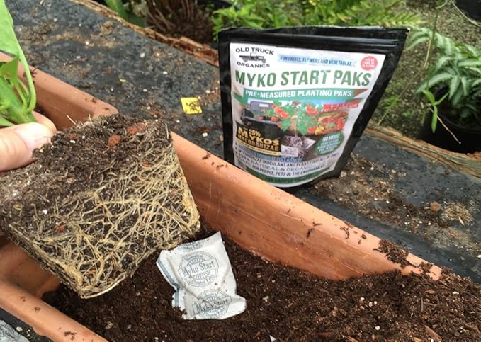 Myko Start Paks 5-2-3 Organic Fertilizer Pre-Measured Transplant Paks with MYKOS Mycorrhizae, 24 Count Bag