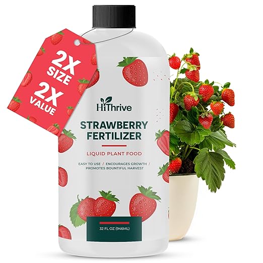 32oz Strawberry Fertilizer - Makes 32 Gallons of Fruit Tree Fertilizer for Strawberries, Liquid Plant Food Outdoor, Ideal Strawberry Plant Food for Lush Growth & Bigger, Sweeter Strawberries