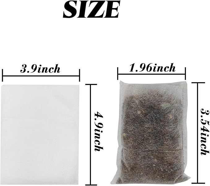 TIHOOD 300PCS 3.9"x4.7" Plant Nursery Bags,Non-Woven Plant Seeding Grow Bags, Vegetables Fabric Seedling Bag Pots Planting Transplant Grow Pouch Home Garden Supply White