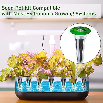 DECYOOL Garden Seed Pods, 48pcs Hydroponic Pods Kit:Grow Anything Kit with 12 Grow Baskets,12 Grow Sponges, 12 Pod Labels,12 Grow Domes