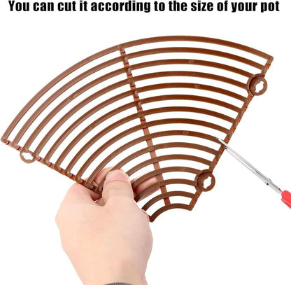 6 Pcs Plant Grid Soil Protector Covers 11.8 Inch 20.8 Inch Cuttable Flower Cover with 60 Stakes Plastic Pot Grid for Indoor Outdoor