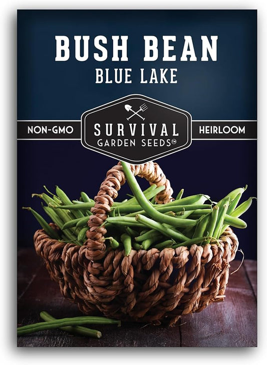 Blue Lake 274 Bush Bean Seeds for Planting - Heirloom Non-GMO Green Beans - High Germination, Stringless 5–6" Pods, Compact Bush Plants, Great Flavor - Survival Garden Seeds (1 Pack)