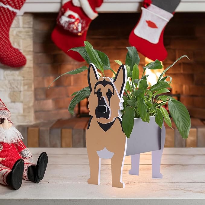 German Shepherd Gifts,German Shepherd Dog Planter Plant Pot,Cute Dog Flower Pots for Outdoor Garden Decoration,Birthday Gifts for Women,Office Home Decor Small German Shepherd