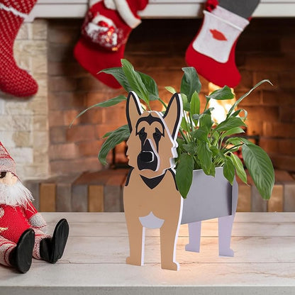 German Shepherd Gifts,German Shepherd Dog Planter Plant Pot,Cute Dog Flower Pots for Outdoor Garden Decoration,Birthday Gifts for Women,Office Home Decor Small German Shepherd